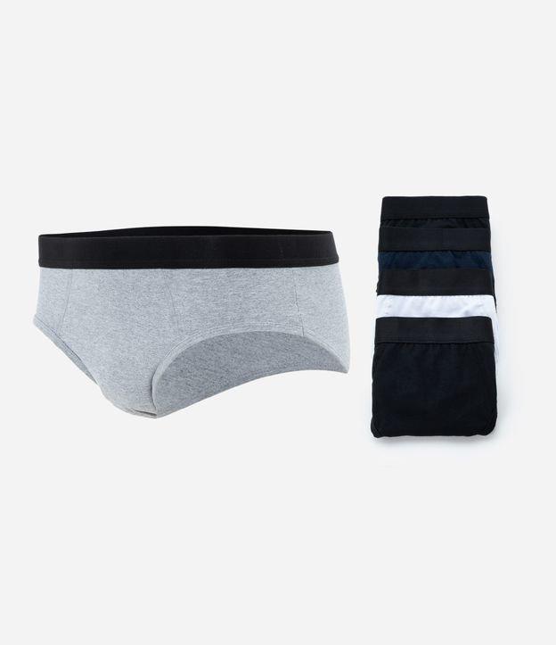 Kit 05 Cuecas Slip em Algodão com Cós Elástico - 1
