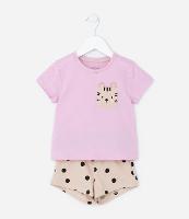 Pijama Curto Infantil com Estampa Bichinho - Tam 2 a 4 Anos - 1