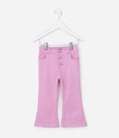 Calça Flare Infantil em Sarja com Botões - Tam 1 a 5 Anos - 3