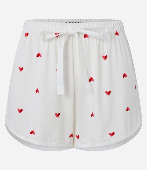 Short De Pijama em Viscose Com Estampa de Coração - 2