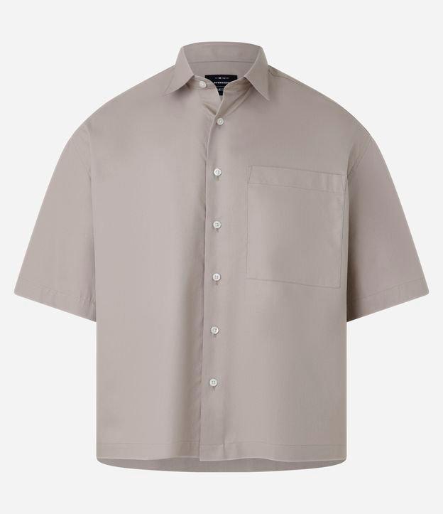 Camisa Overboxy em Sarja com Bolsos - 1