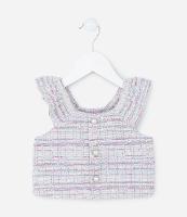 Blusa Infantil em Tweed com Botões Perolados - Tam 1 a 5 Anos - 1