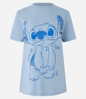 Camiseta Alongada em Algodão com Estampa Stitch - 1