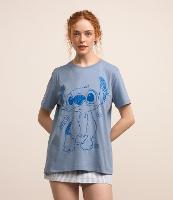 Camiseta Alongada em Algodão com Estampa Stitch - 2