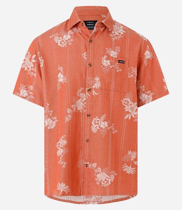 Camisa Relaxed em Jacquard com Estampa Floral - 1