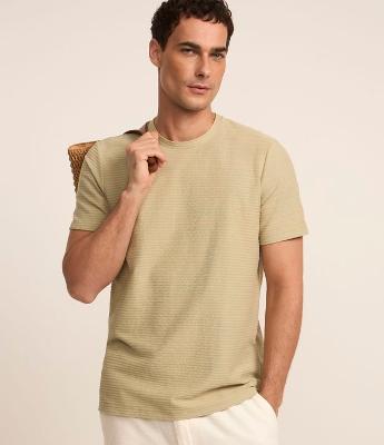 Camiseta Regular em Algodão com Textura
