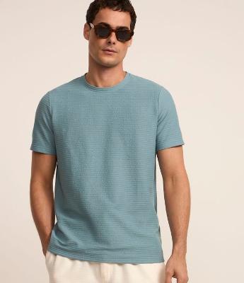 Camiseta Regular em Algodão com Textura
