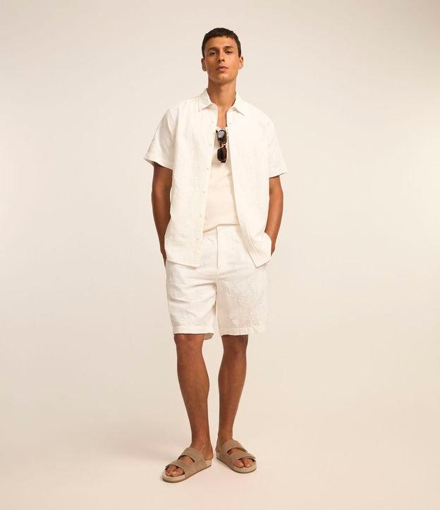 Bermuda Reta em Algodão com Textura Jacquard - 1