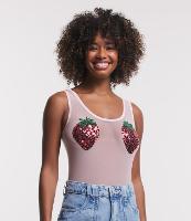 Body Tule com Bordado de Morango - 1