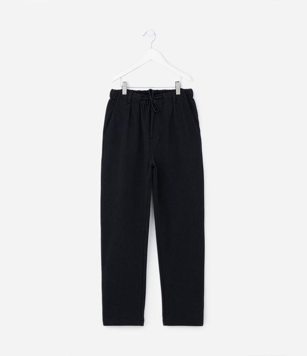 Calça Reta Infantil em Piquet com Cós Ajustável - Tam 5 a 14 Anos - 1