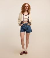 Short Mom em Jeans com Cós Interno Listradinho - 2