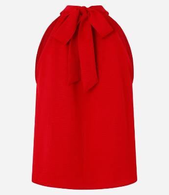 Blusa Sem Manga em Airflow e Decote Halter com Amarração