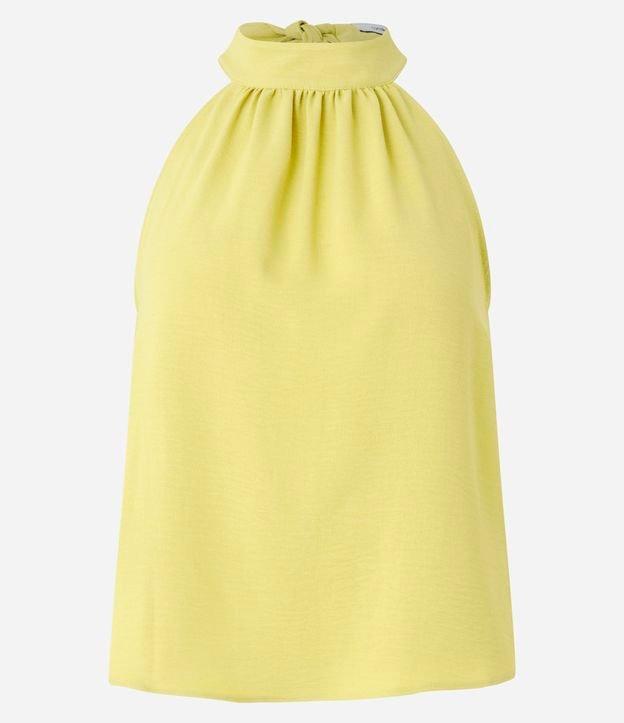 Blusa Sem Manga em Airflow e Decote Halter com Amarração - 1