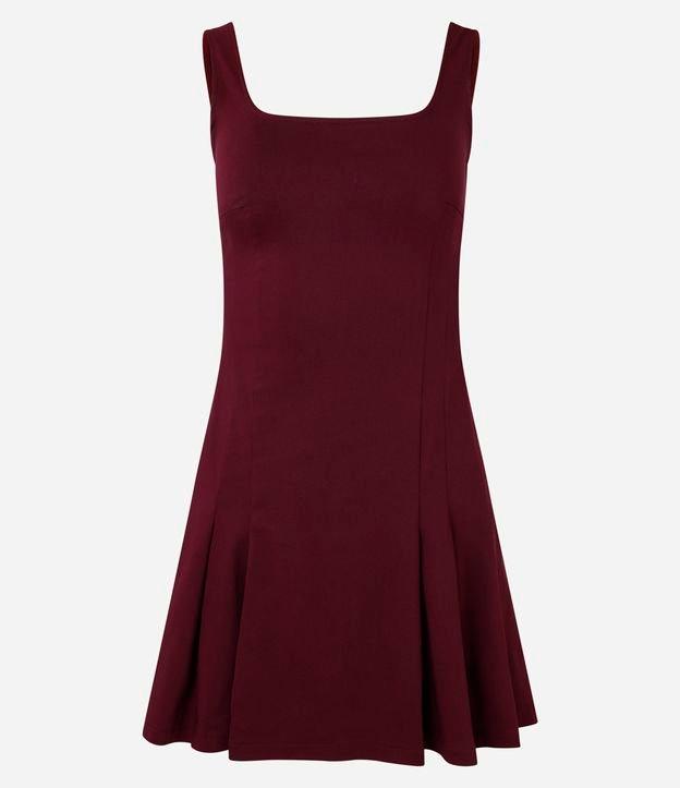 Vestido Curto em Bengaline com Pregas Laterais - 1