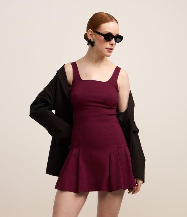 Vestido Curto em Bengaline com Pregas Laterais - 2