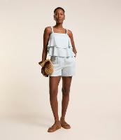 Bermuda Reta em Viscolinho com Cós Afaiatado - 2