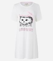 Camisola em Viscose com Estampa de Gato com Chapéu de Cawboy - 1