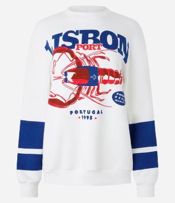 Blusão em Moletom com Forro Fleece e Estampa Lagosta