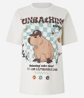 Camiseta Alongada em Algodão com Estampa Capyba Club - 1