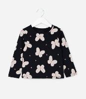 Blusa Infantil com Estampa de Borboletas - Tam 1 a 6 Anos - 1