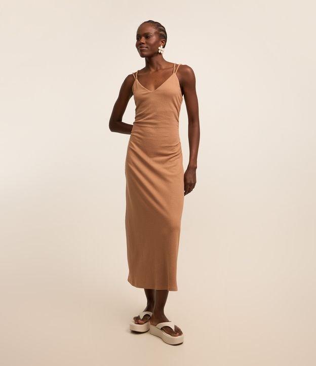 Vestido New Midi com Decote em V e Alça Dupla - 2