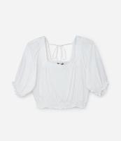 Blusa em Twill com Manga Bufantes Curve & Plus Size - 1