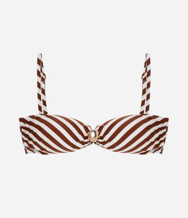Biquíni Top Bandeau Estampa Listras com Aviamento Central - 1