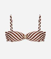 Biquíni Top Bandeau Estampa Listras com Aviamento Central - 1