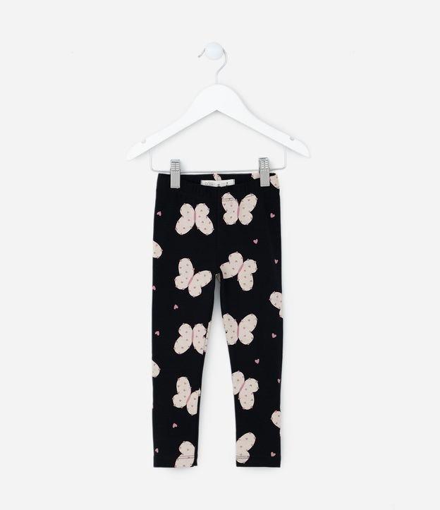 Calça Legging Infantil com Estampa Borboletas - Tam 1 a 6 Anos - 1
