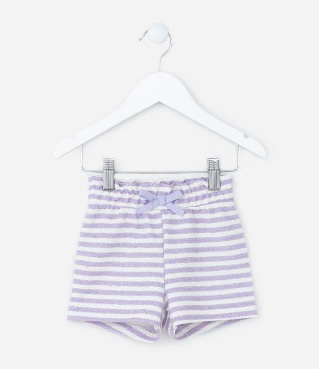 Bermuda Infantil em Moletinho com Listras - Tam 0 a 18 meses - 1