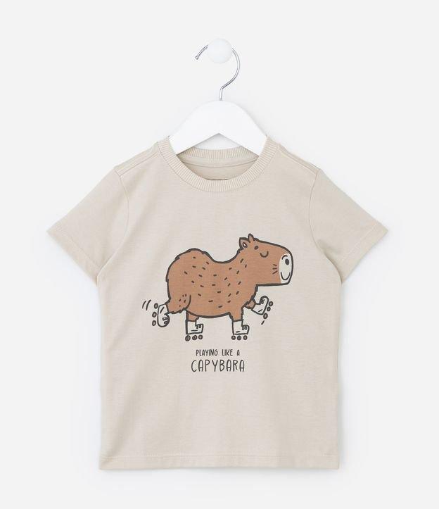 Camiseta Infantil com Estampa Capivara de Patins - Tam 1 a 5 Anos - 1