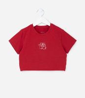 Blusa Cropped Infantil com Bordado Cerejinhas - Tam 5 a 14 Anos - 1