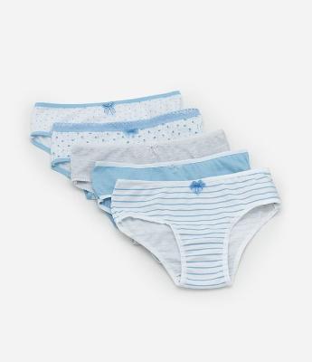 Kit 05 Calcinhas Infantis com Estampas Variadas - Tam  2 a 14 Anos