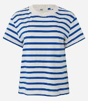 Camiseta Slim em Algodão Listrado com Gola Redonda - 1