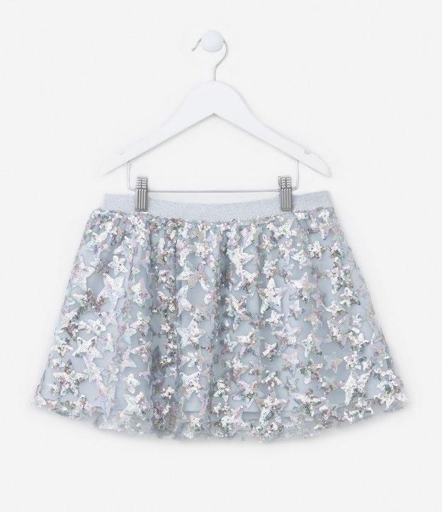 Saia Infantil em Tule com Bordado de Estrelas em Paetês - Tam 5 a 14 Anos - 1