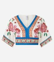 Blusa Cropped Texturizada com Estampa Floral - 1
