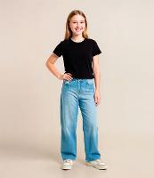 Calça Wide Leg Infantil em Jeans com Lavagem - Tam 5 a 14 Anos - 2