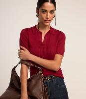 Blusa em Tricô Canelado com Gola Polo - 2