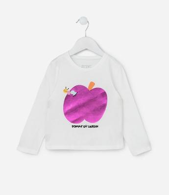 Blusa Infantil com Estampa Maçãzinha - Tam 1 a 5 Anos
