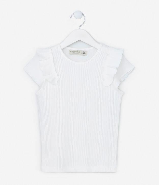Blusa Infantil em Ribana com Babadinhos - Tam 5 a 14  Anos - 1