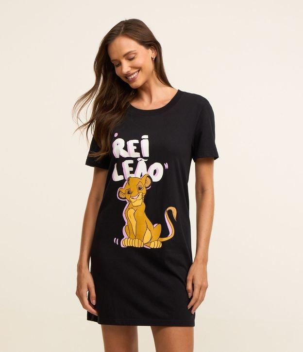 Camisola T-Shirt em Algodão com Estampa Rei Leão - 2
