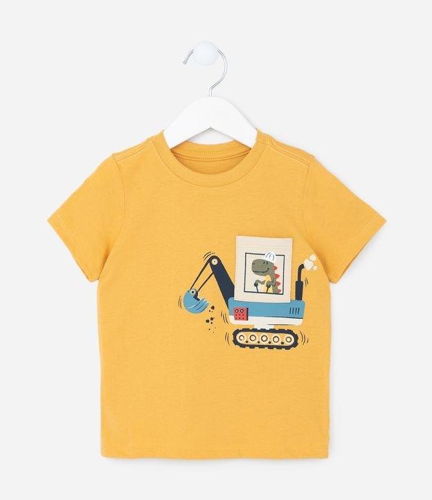 Camiseta Infantil com Bolsinho Interativo de Dino - Tam 1 a 5 Anos - 1