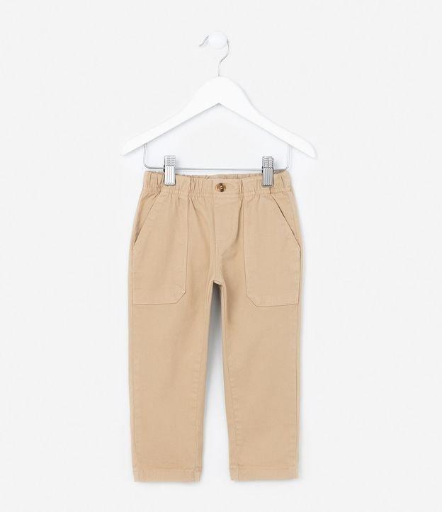 Calça Reta Infantil em Sarja com Bolsos - Tam 1 a 5 Anos - 1