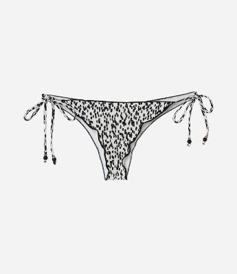 Biquíni Calcinha Lacinho com Amarração Lateral e Estampa Pintinhas Branco