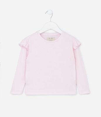 Blusa Infantil em Tricô com Babadinhos - Tam 1 a 5 Anos