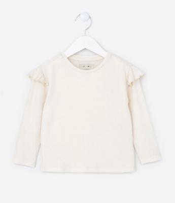 Blusa Infantil em Tricô com Babadinhos - Tam 1 a 5 Anos