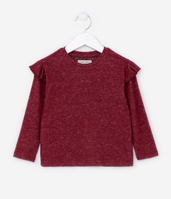 Blusa Infantil em Tricô com Babadinhos - Tam 1 a 5 Anos