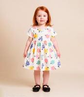 Vestido Infantil Canelado com Estampa Floral - Tam 1 a 5 Anos - 2