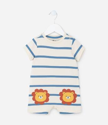 Macaquinho Infantil com Estampa de Leãozinho - Tam 0 a 18 meses