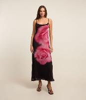 Vestido New Midi em Tule com Estampa de Flor - 1